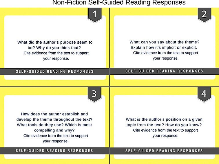 self-guided reading responses