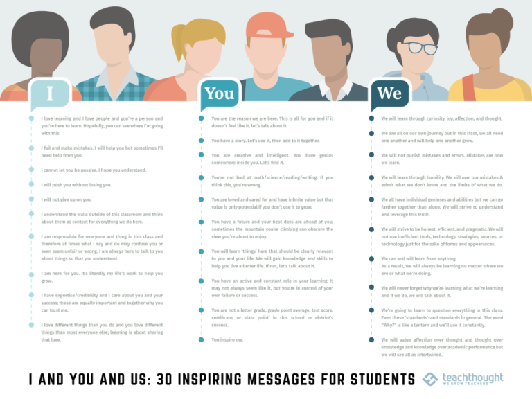 I And You And Us: 30 Inspiring Messages For Students