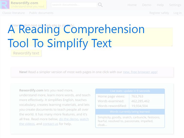 A Reading Comprehension Tool To Simplify Text